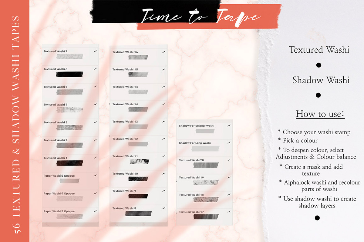 205 Washi Tape Bundle for Procreate, a Brush Add-On by OkayAnnie Designs (Photo 10 of 22)