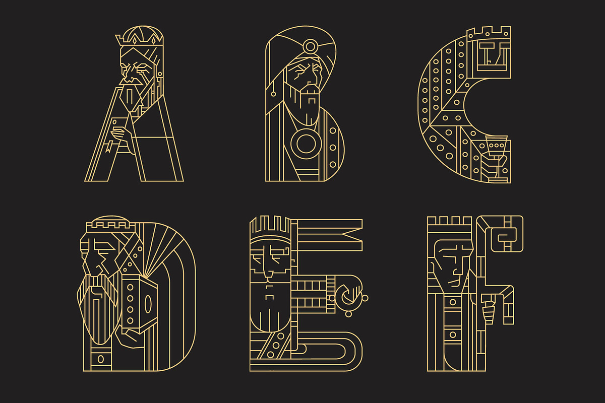 Rulers (vector letters and numbers) preview 4