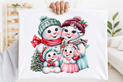 Christmas Snowman Family Clipart B, a Seasonal Illustration by SVGArt (Thumbnail 9 of 10)