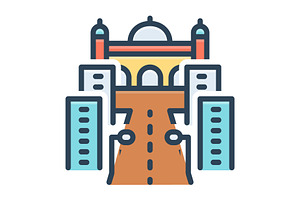 Avenue flatiron color icon, a Duotone Icon by Creative priyanka