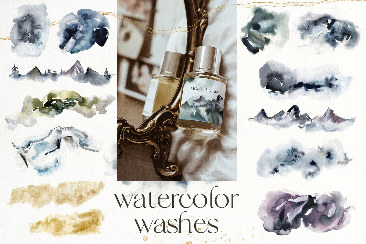 Christmas watercolor floral clipart, a Seasonal Illustration by Yuliya Derbisheva (Photo 11 of 13)