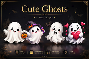 Cute Halloween Ghosts, an Arts & Entertainment Photo by Hamza067