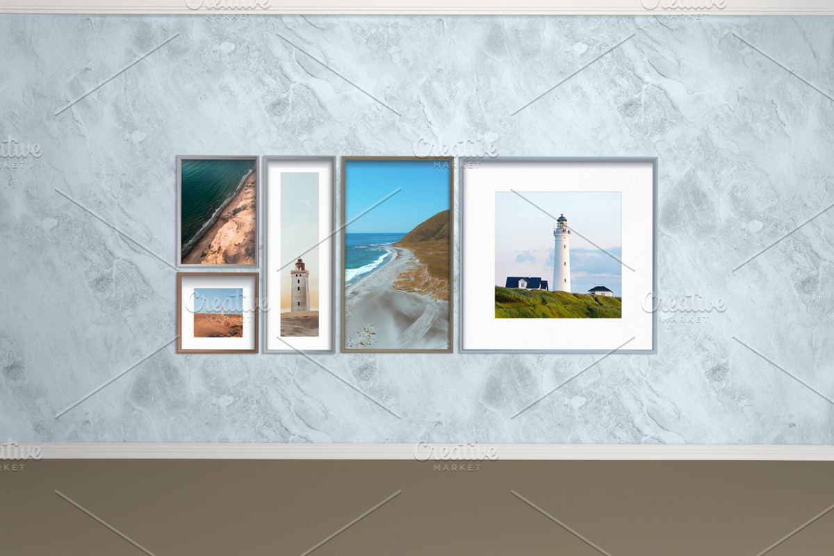 Frames On Wall Mockup, a Household Mockup by Qaleb Studio