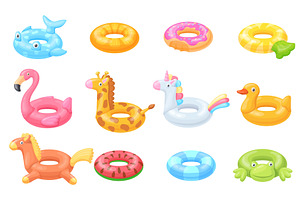 Cartoon swimming rings. Swim ring, an Illustration by Stock-Smart-Start