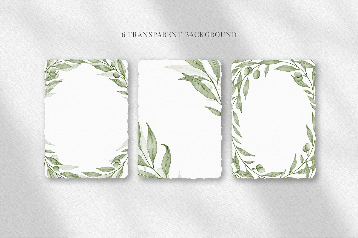 Watercolor Olive Branches Leaves, an Illustration by Creatchees.std (Photo 11 of 13)