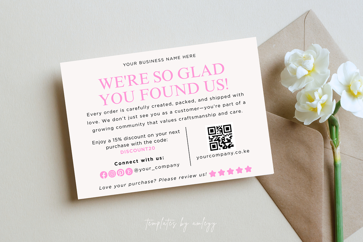 Editable Thank You Card Template, a Card Template by Elegant_Studio44 (Photo 5 of 5)
