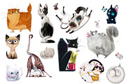 Elena and her Cats, an Animal Illustration by Eve Farb (Thumbnail 3 of 3)