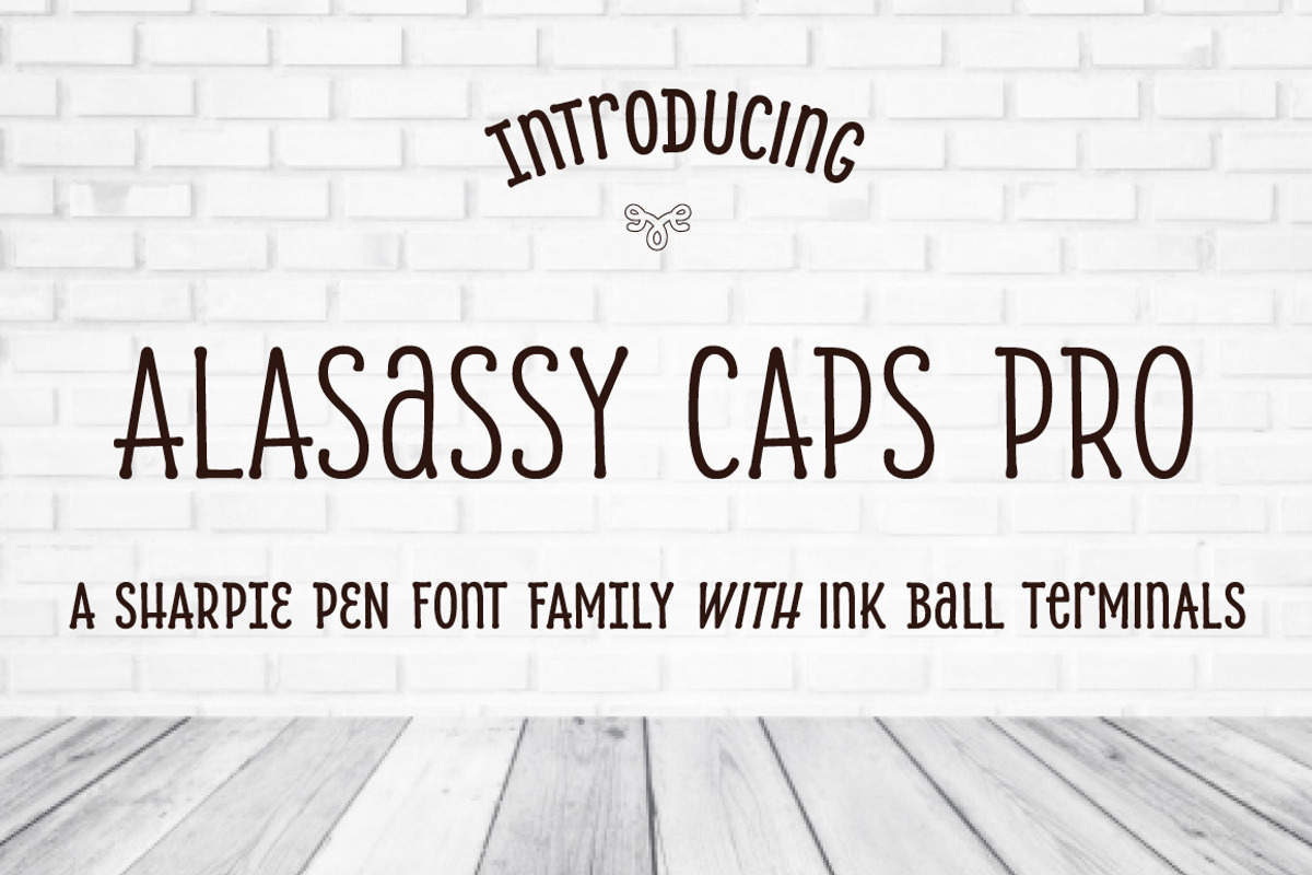 Alasassy Caps Pro, a Handwritten Font by Leksen Design (Photo 1 of 6)