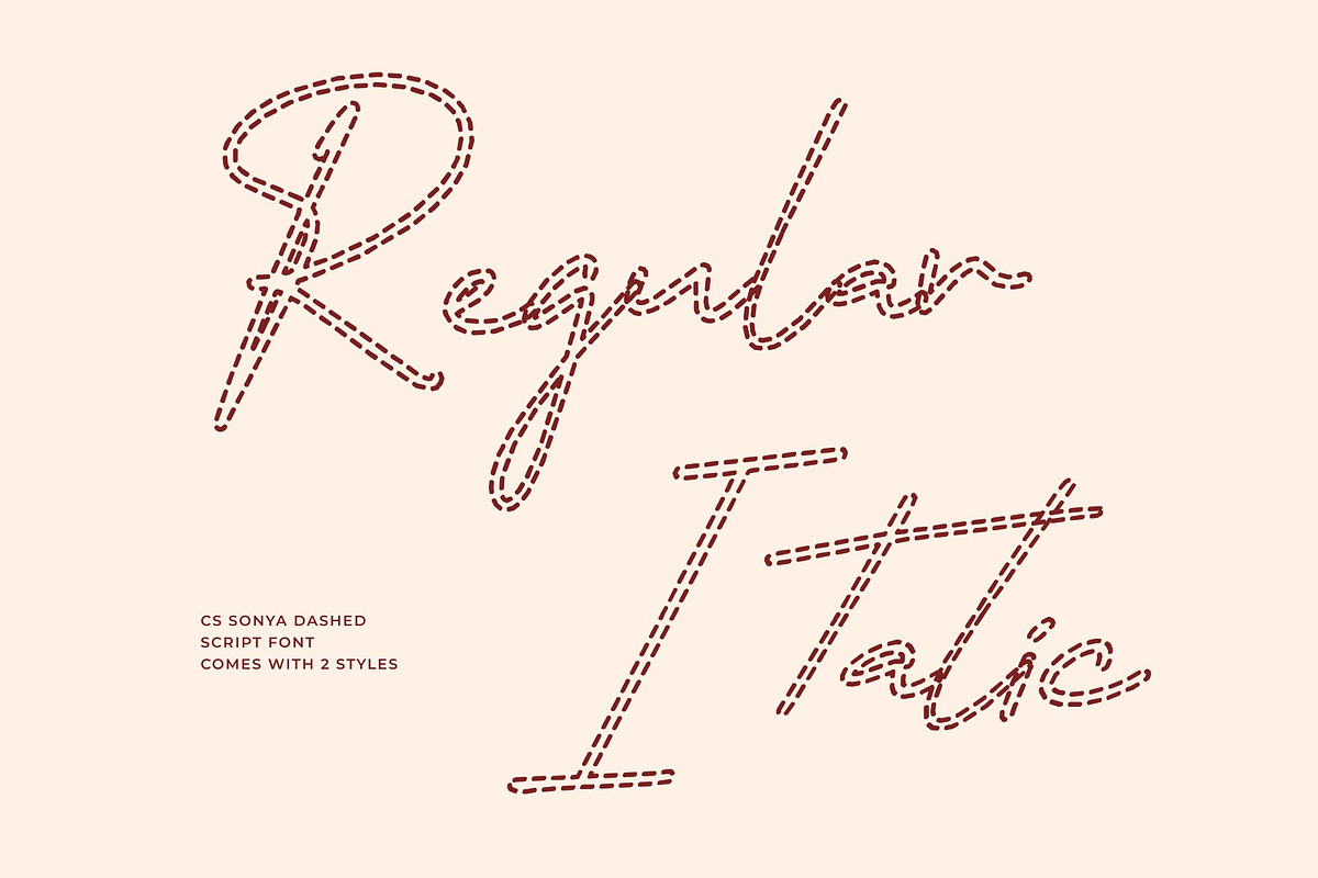 CS Sonya Dashed, a Script Font by Craft Supply Co. (Photo 5 of 8)