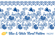 Blue & White Floral Pattern Bundle, a Pattern Graphic by LemonDesign (Thumbnail 6 of 13)