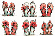 whimsical summer flip flops clipart, an Illustration by Designworld (Thumbnail 6 of 6)