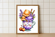 Whimsical smiling ice cream Clipart, a Decorative Illustration by Watercolor design (Thumbnail 5 of 6)