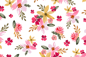Watercolor Floral Seamless Pattern