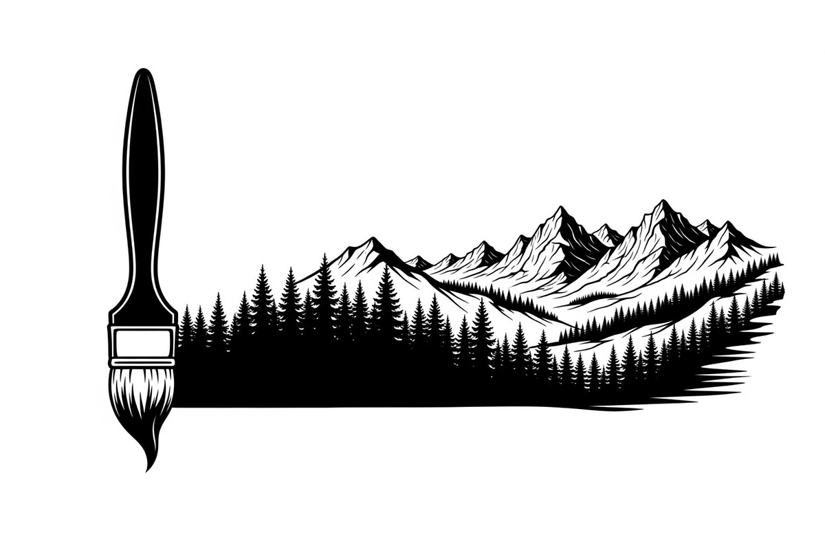 Nature Landscape Paintbrush Design B, an Illustration by Designs_River (Photo 8 of 31)