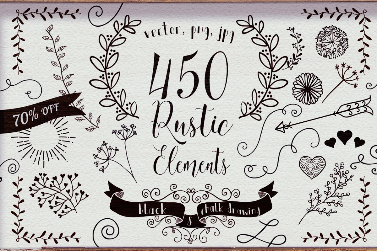 450 Rustic Elements 70% OFF, an Object Graphic by Olya Creative (Photo 1 of 4)