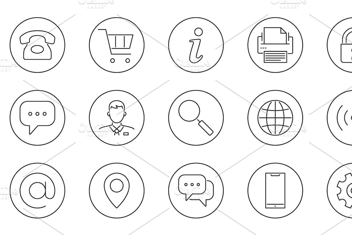 Business Card Icons, an Outline Icon by Oleksii (Photo 2 of 6)
