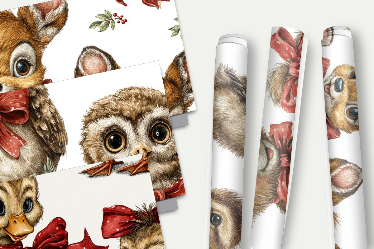 Vintage Christmas animal pattern, a Pattern Graphic by Sian Elizabeth Designs (Photo 3 of 7)