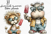 Whimsical Summer Safari Animals PNG, a Seasonal Illustration by Canvas Craft (Thumbnail 1 of 7)