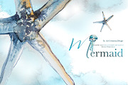 Hand-Painted Mermaid Clipart Set, a Person Illustration by ArtCreationsDesign (Thumbnail 15 of 24)