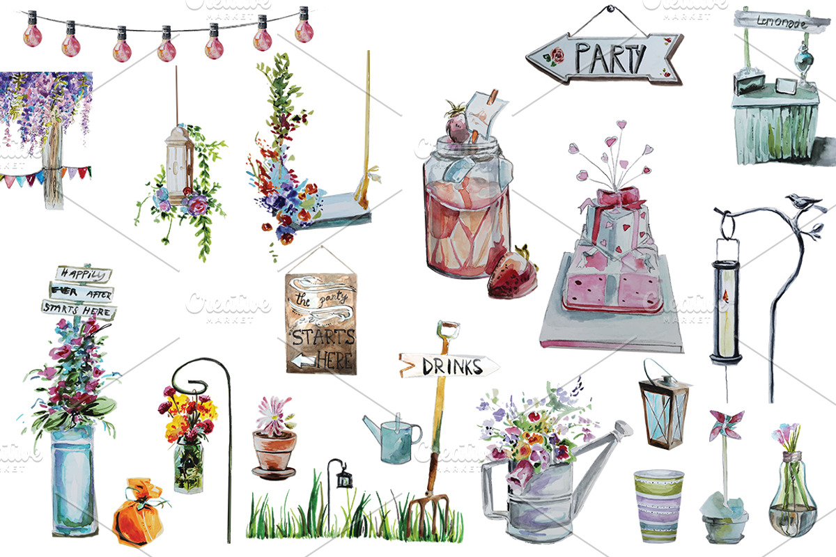 Garden Party - Watercolors, an Illustration by Friendly Label (Photo 5 of 5)
