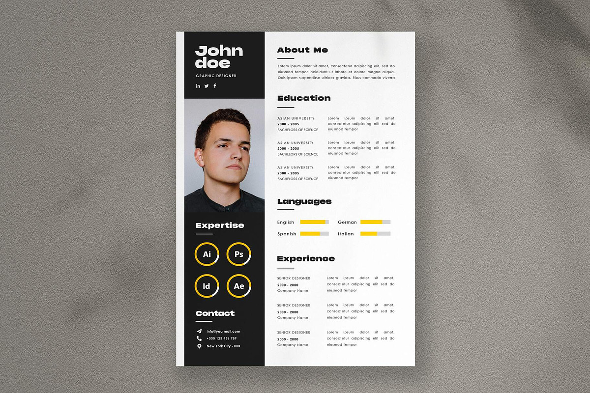 Resume Design Template, a Resume Template by Saman Osama (Photo 2 of 2)