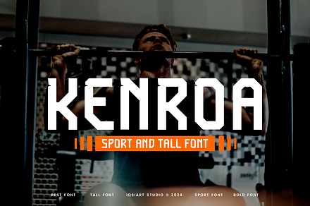 Kenroa - Sport Font, a Sans Serif Font by Iqsiart Studio
