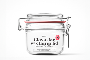 Small Glass Jar & Clamp Lid Mockup