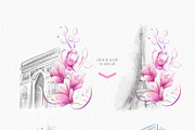 Paris watercolor clip art, an Education Illustration by katmonne (Thumbnail 3 of 10)