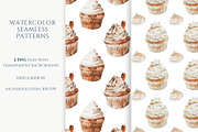 Watercolor Cupcake Patterns, a Pattern Graphic by Kolorata Art (Thumbnail 2 of 4)