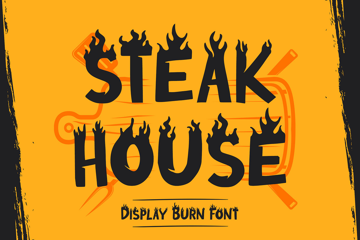 Steak House - Display Burn Font, a Font by Typefactoryco (Photo 1 of 8)