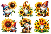 Gnome Sunflower Sublimation PNG, an Illustration by Pixels.Craft (Thumbnail 2 of 7)