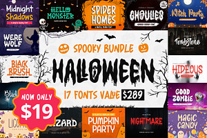 Spooky Bundle 17 Halloween Fonts