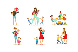 Tired Young Parents Exhausted with, a Person Illustration by TopVectors