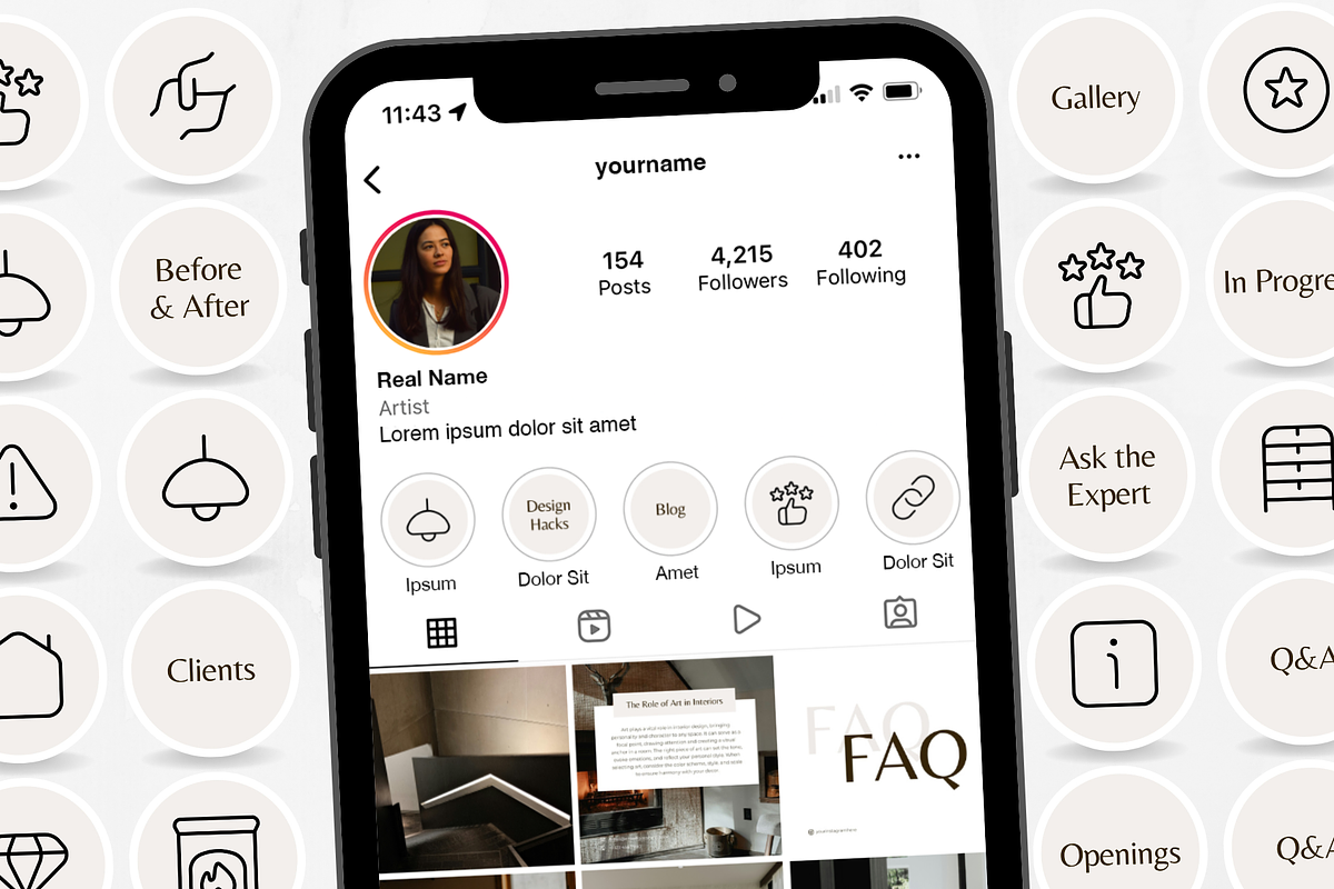 100 Interior Design Story Highlights, a Social Media Template by PatternLab. (Photo 6 of 9)