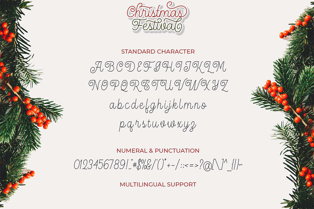 Christmas Festival, a Script Font by Doehantz Studio (Photo 9 of 11)