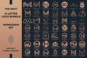 Letter M Logo Bundle MM Monogram Set, a Branding & Logo Template by Pixel Design (Thumbnail 1 of 6)