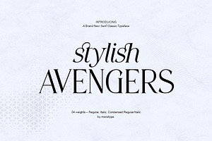Stylish Avengers Serif Family