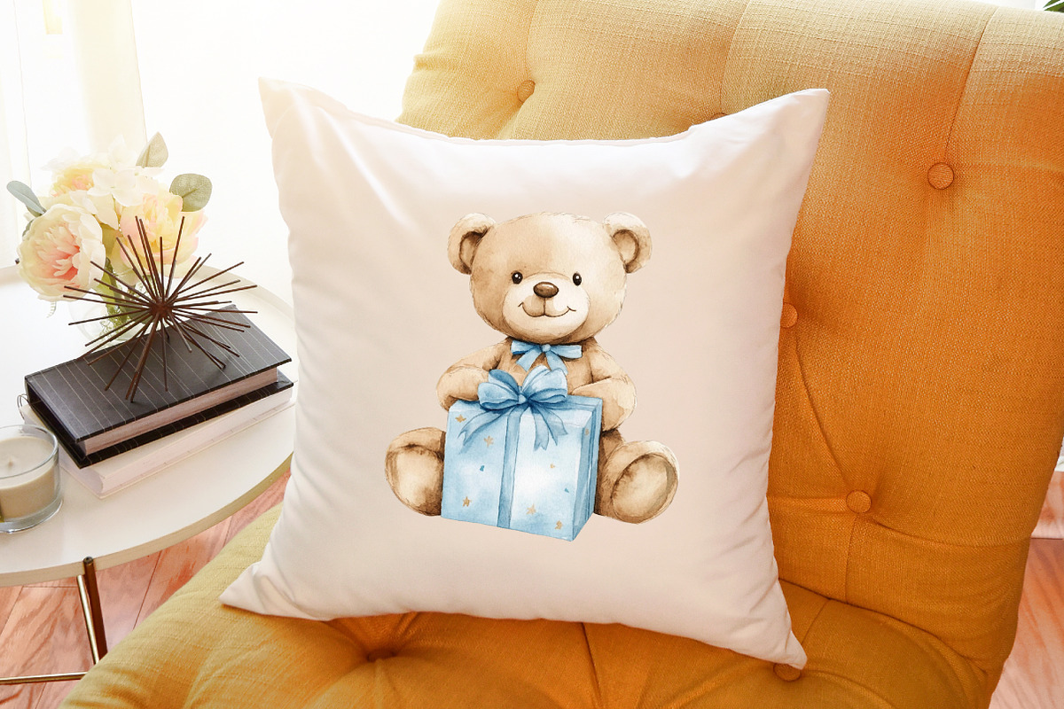 Watercolor Teddy Bear Clipart for Bo, an Illustration by Sublimation Artist (Photo 6 of 6)