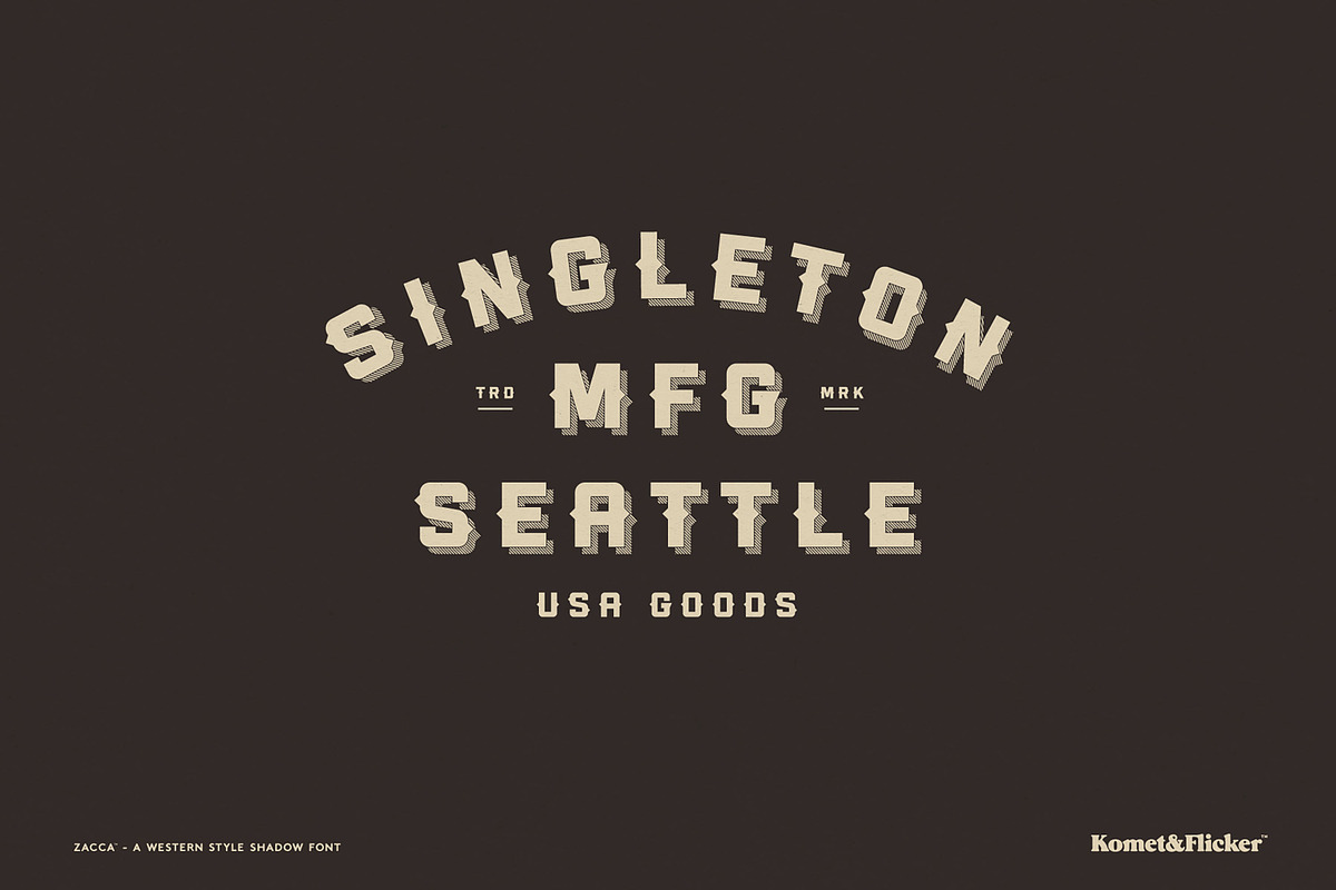 Zacca - A Western Shadow Font, a Sans Serif Font by Komet & Flicker (Photo 10 of 13)