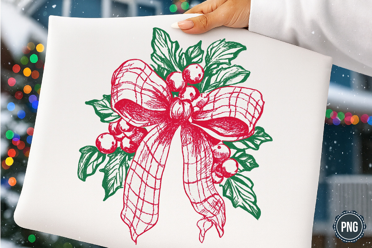 Christmas Line Art Png- Bow PNG, an Illustration by SinaCreation (Photo 1 of 7)