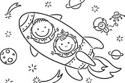 Outline cartoon kids illustration, an Illustration by Bubert Art (Thumbnail 29 of 33)