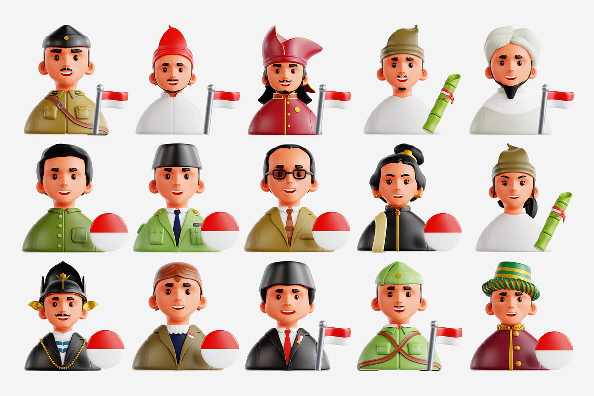 Indonesian Independence Characters, a Characters & Person 3D Model by Eklip Studio (Photo 2 of 3)