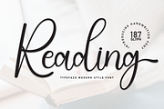 Reading | Script Font, a Handwritten Font by Scratchones (Thumbnail 1 of 9)