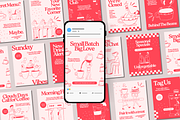 Pink Cafe Bakery Instagram Templates, a Social Media Template by Anna Design Studio (Thumbnail 1 of 9)