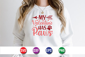 My Valentine Has Paws SVG