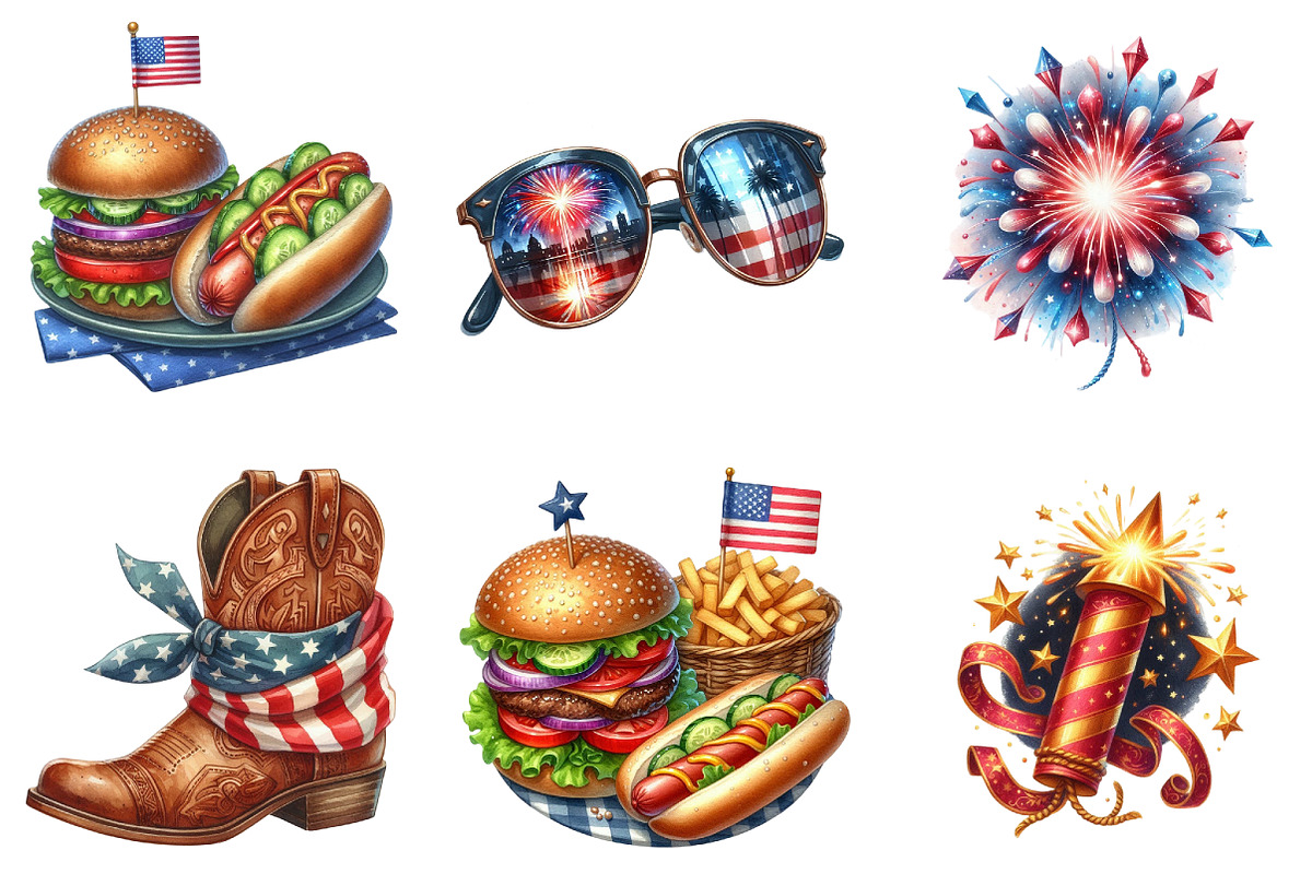 4th of July Sublimation Clipart Bund, an Illustration by DreamArtGraphic (Photo 3 of 4)