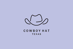 logo cowboy hat line art simple, an Outline Icon by REIKYDEWANSASONGKO