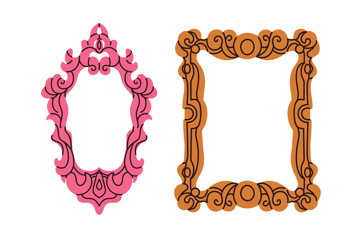 Vintage picture frames, borders set, an Object Illustration by Good Studio (Photo 14 of 16)