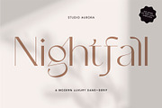 Nightfall - Modern Luxury Sans-Serif, a Sans Serif Font by Studio Aurora (Thumbnail 1 of 17)