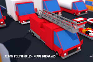 32 Low Poly Vehicles - Game Design